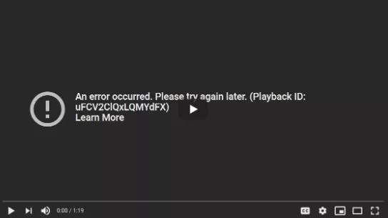 playback id error youtube tv